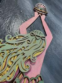 Big wood mermaid close up