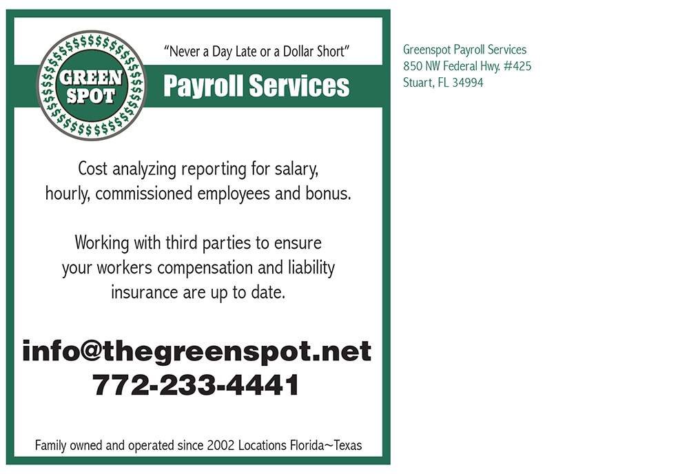 Greenspot Payroll Postcard - Front