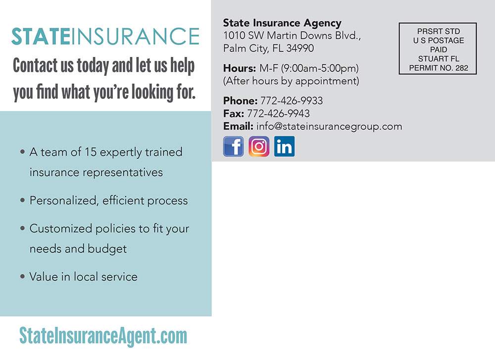 State Insurance Postcard - Back